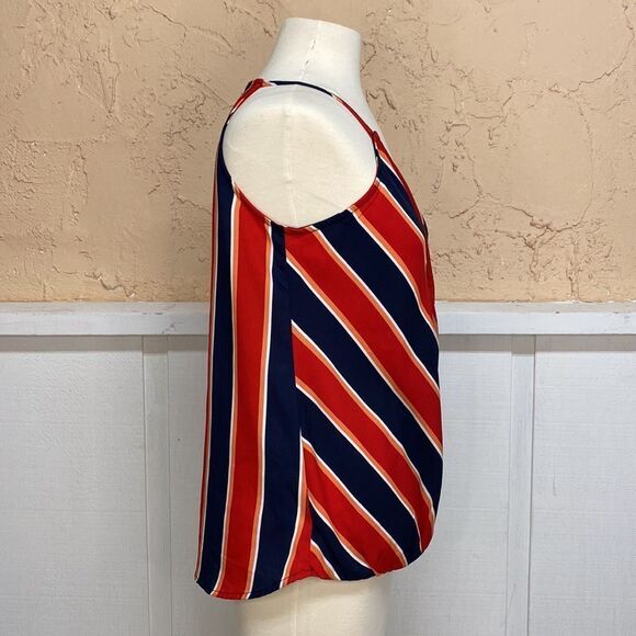 Maurice’s Women’s Faux Wrap Diagonal Stripe Sleeveless Top - Picture 2 of 6